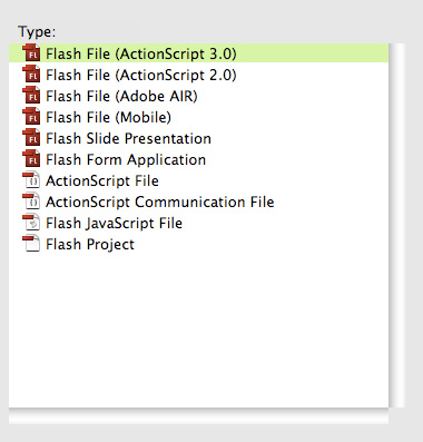 Create new ActionScript 3.0 File.